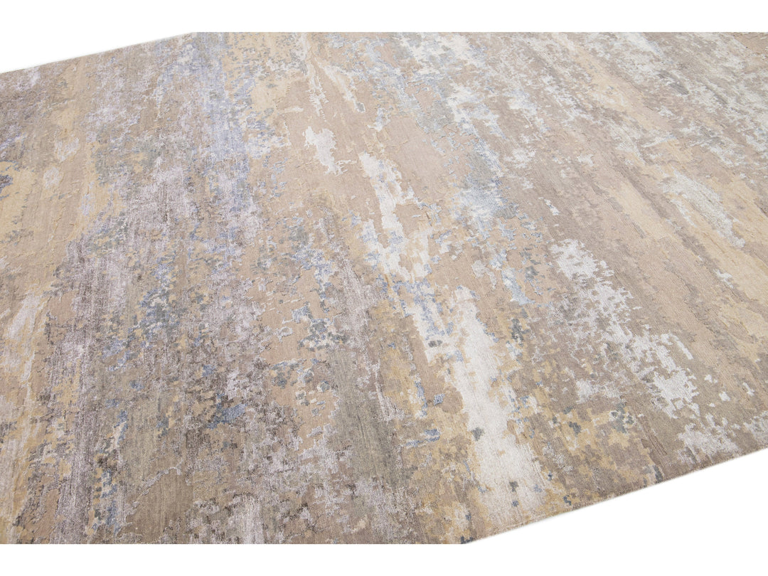 Modern Indian Wool & Silk Rug 8 X 10