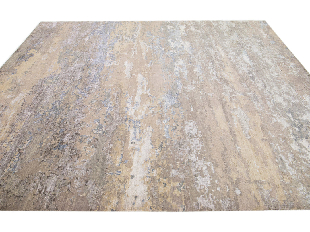 Modern Indian Wool & Silk Rug 8 X 10