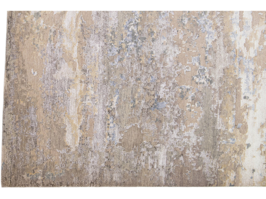 Modern Indian Wool & Silk Rug 8 X 10