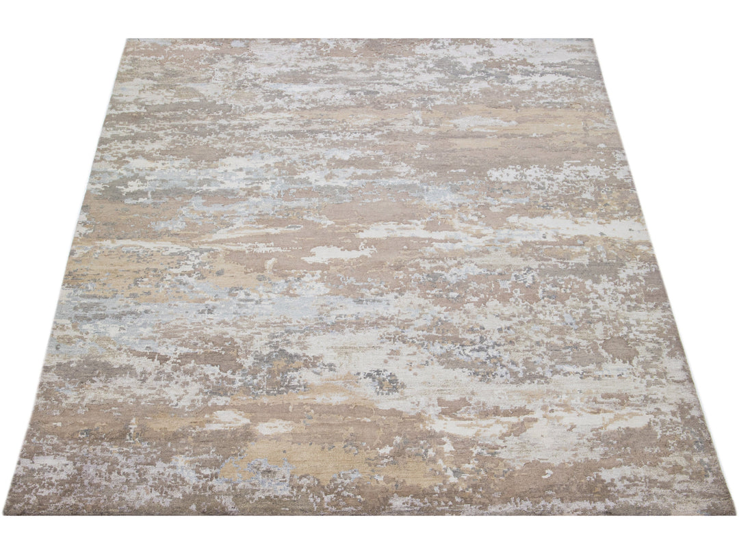 Modern Indian Wool & Silk Rug 8 X 10