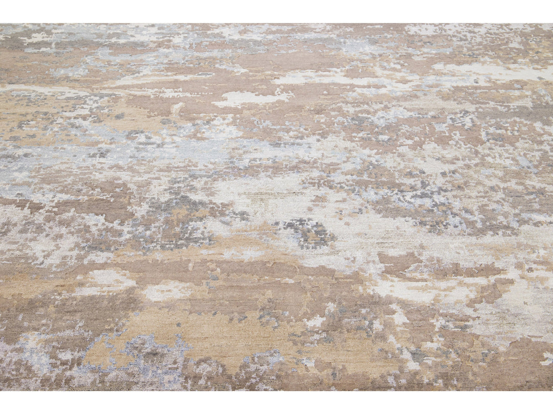 Modern Indian Wool & Silk Rug 8 X 10