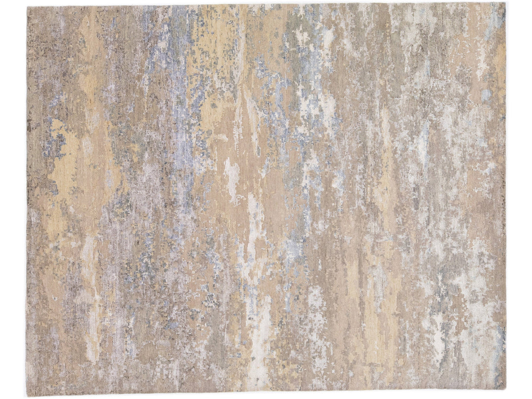 Modern Indian Wool & Silk Rug 8 X 10