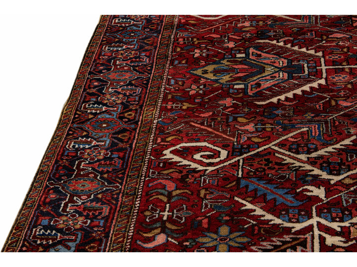 Antique Heriz Wool Rug 9 X 11