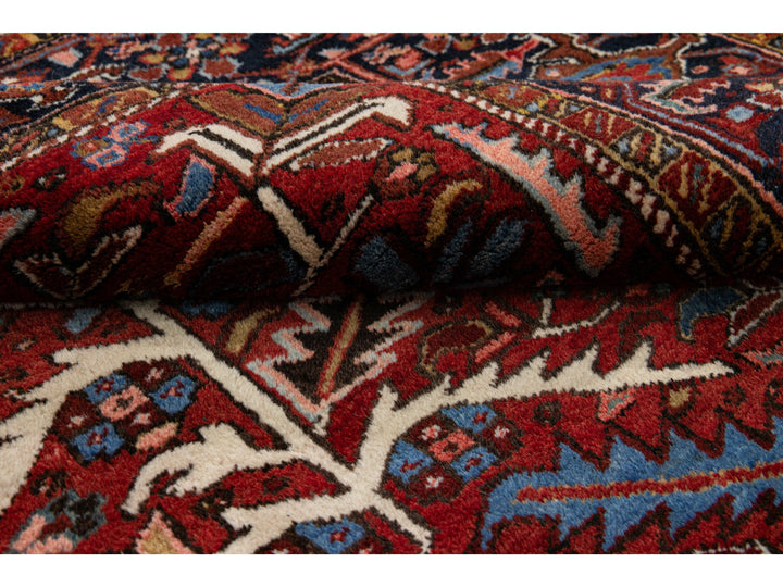Antique Heriz Wool Rug 9 X 11