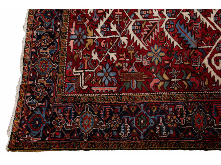 Antique Heriz Wool Rug 9 X 11