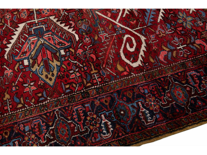 Antique Heriz Wool Rug 9 X 11