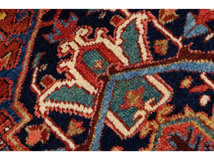 Antique Heriz Wool Rug 8 X 11