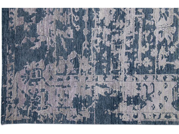 Modern Indian Wool & Silk Rug 8 X 10