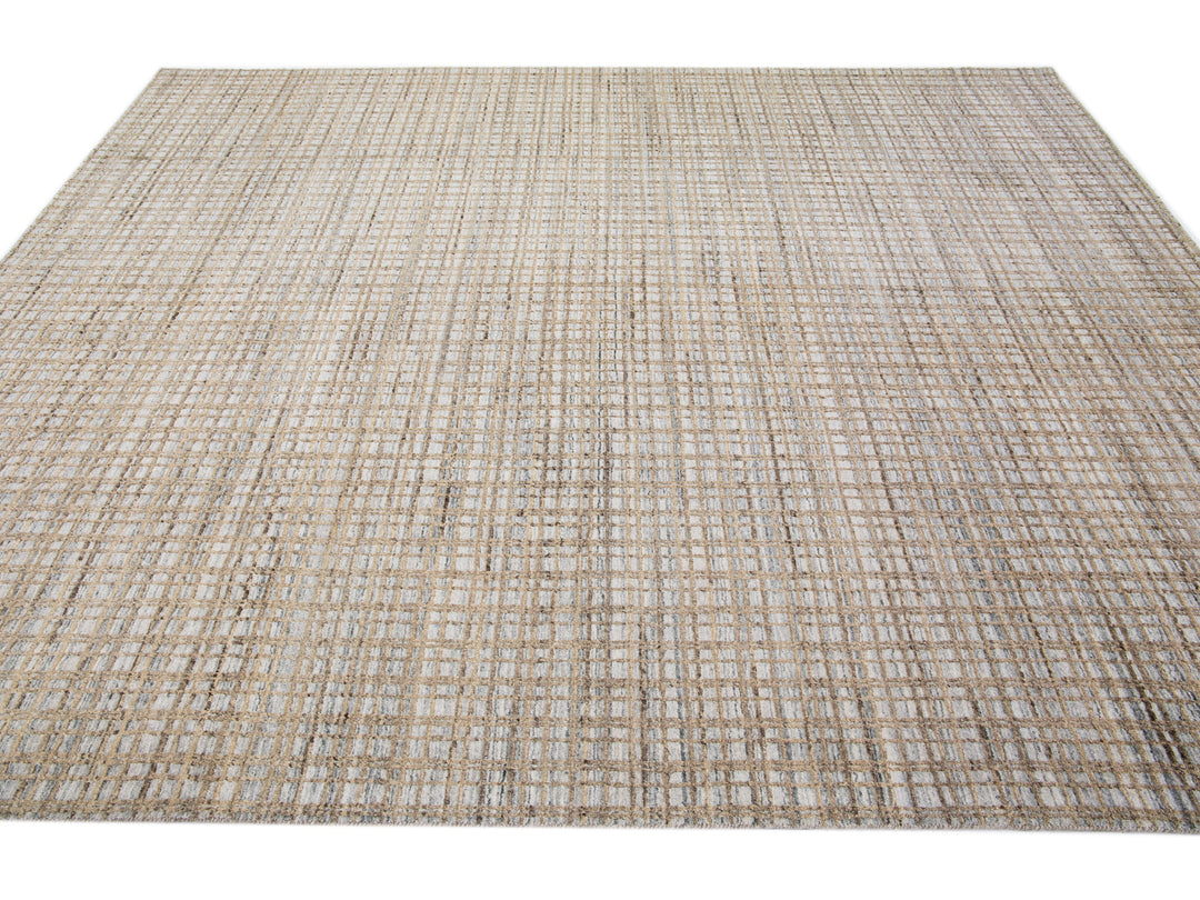 Modern Abstract Wool & Silk Rug 8 X 10