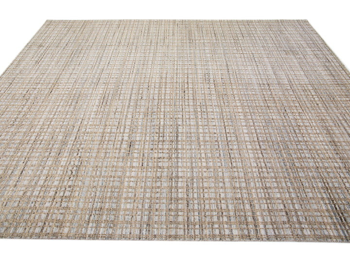 Modern Abstract Wool & Silk Rug 8 X 10