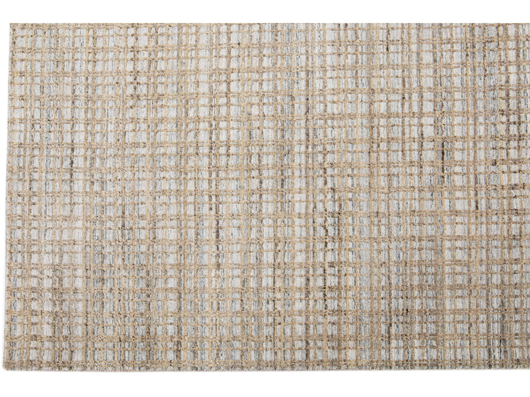 Modern Abstract Wool & Silk Rug 8 X 10