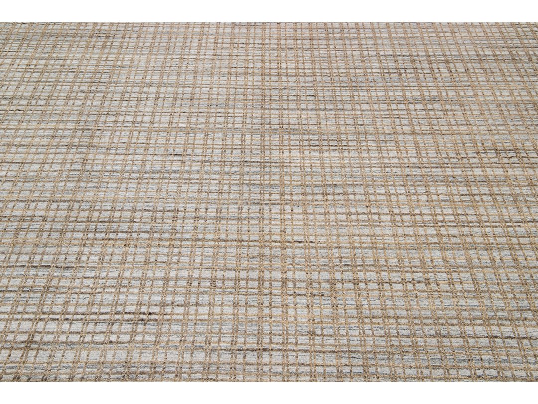 Modern Abstract Wool & Silk Rug 8 X 10