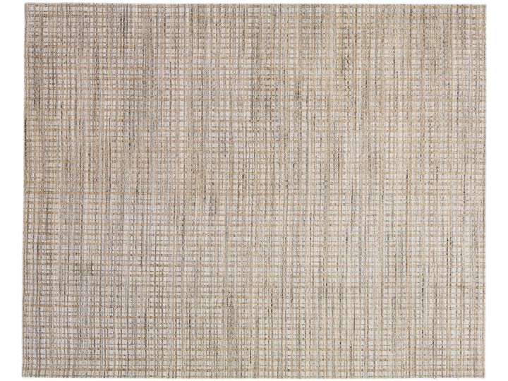 Modern Abstract Wool & Silk Rug 8 X 10