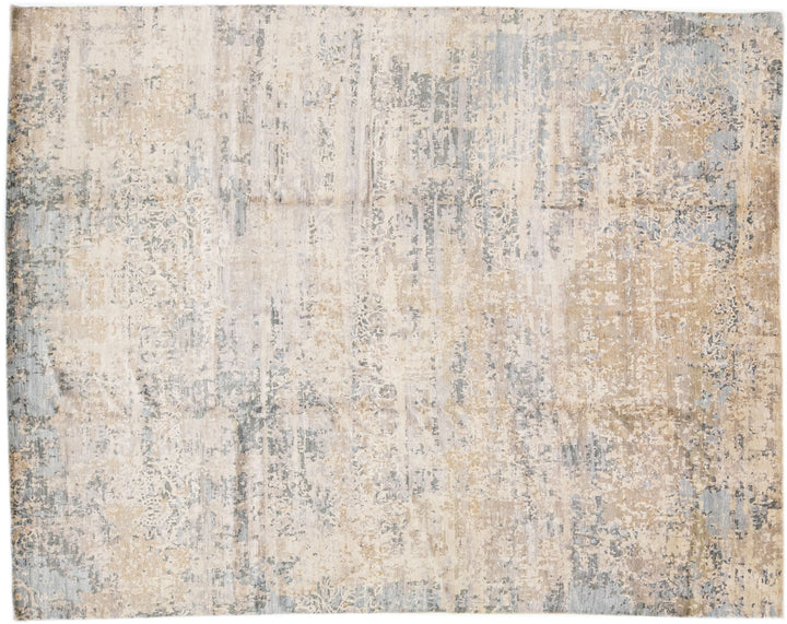 Modern Indian Wool & Silk Rug 8 X 10