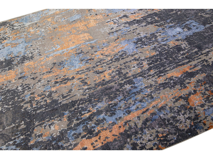 Modern Indian Wool & Silk Rug 8 X 10