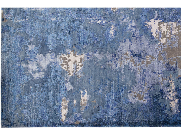 Modern Abstract Wool & Silk Rug 8 X 10