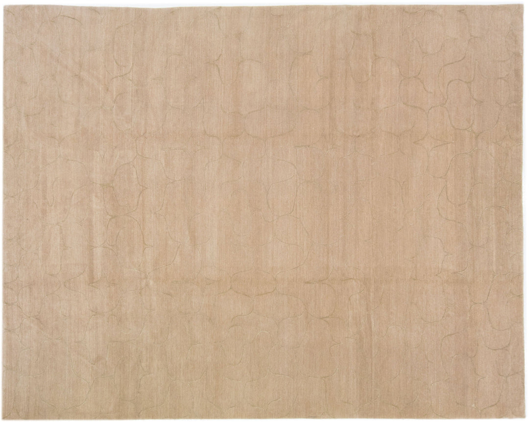 Modern Tibetan Wool & Silk Rug 9 X 12