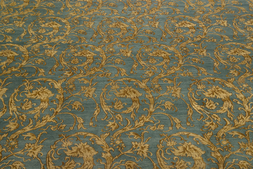 Modern Tibetan Wool & Silk Rug 9 X 12