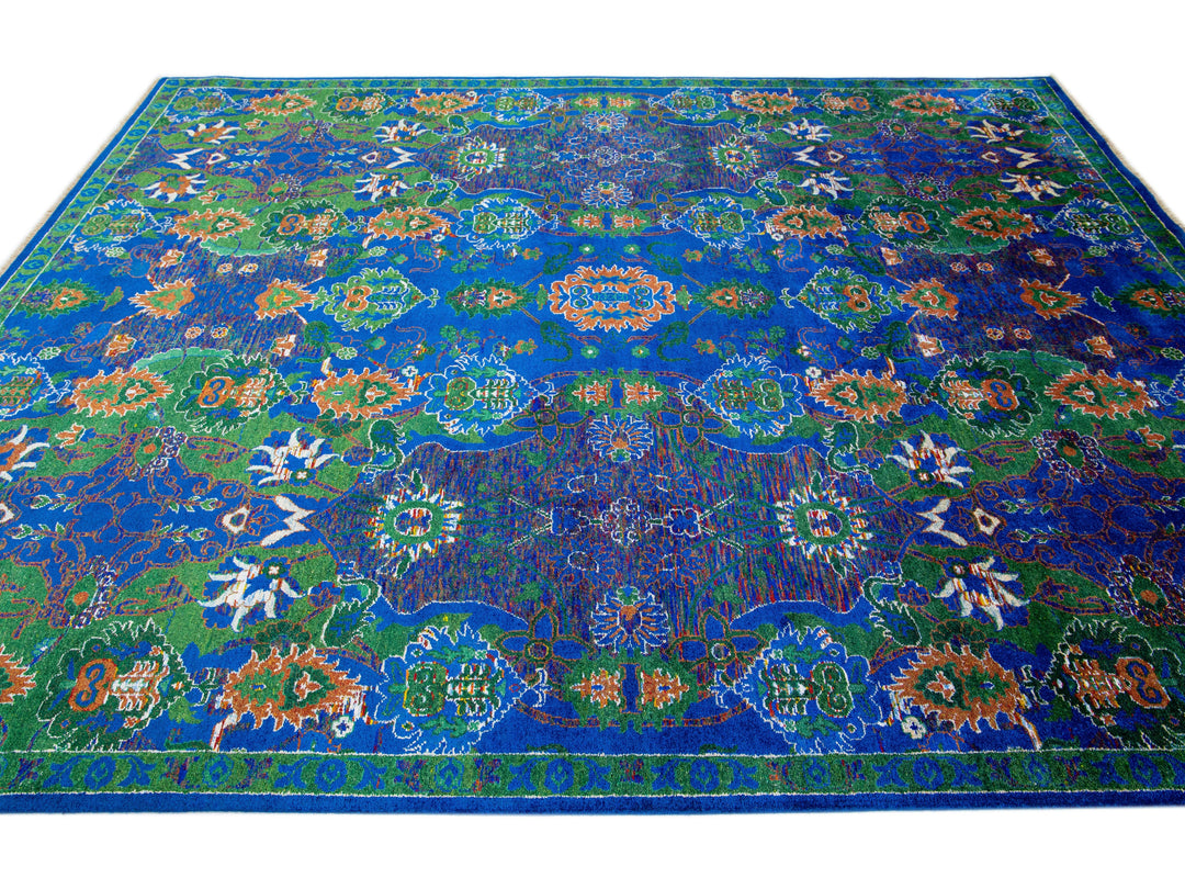 Modern Abstract Wool & Silk Rug 8 X 10