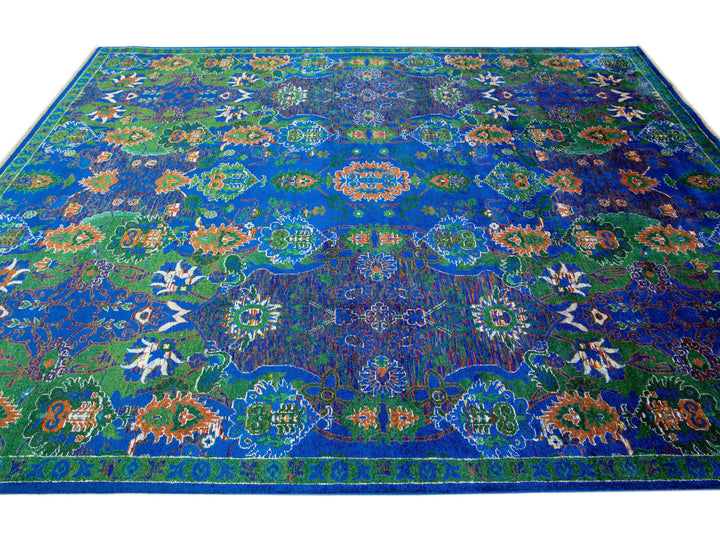 Modern Abstract Wool & Silk Rug 8 X 10