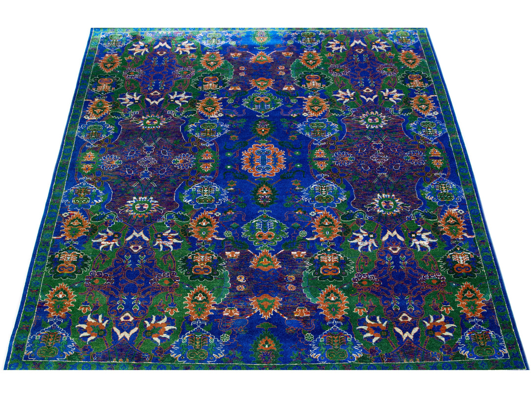 Modern Abstract Wool & Silk Rug 8 X 10