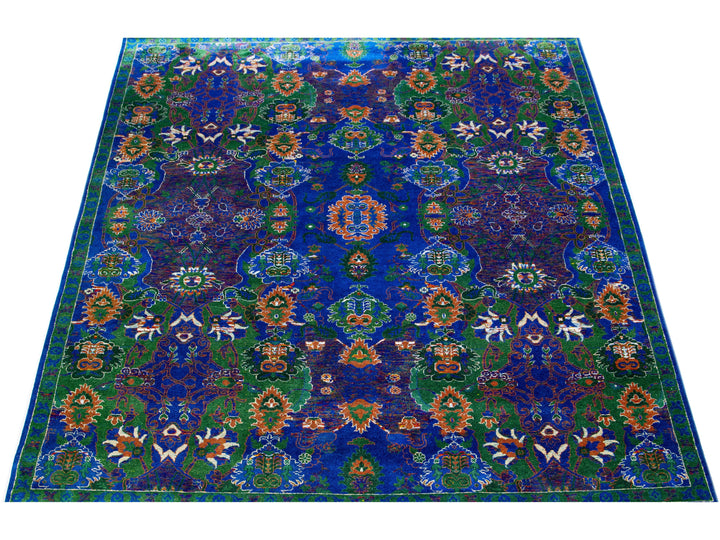 Modern Abstract Wool & Silk Rug 8 X 10