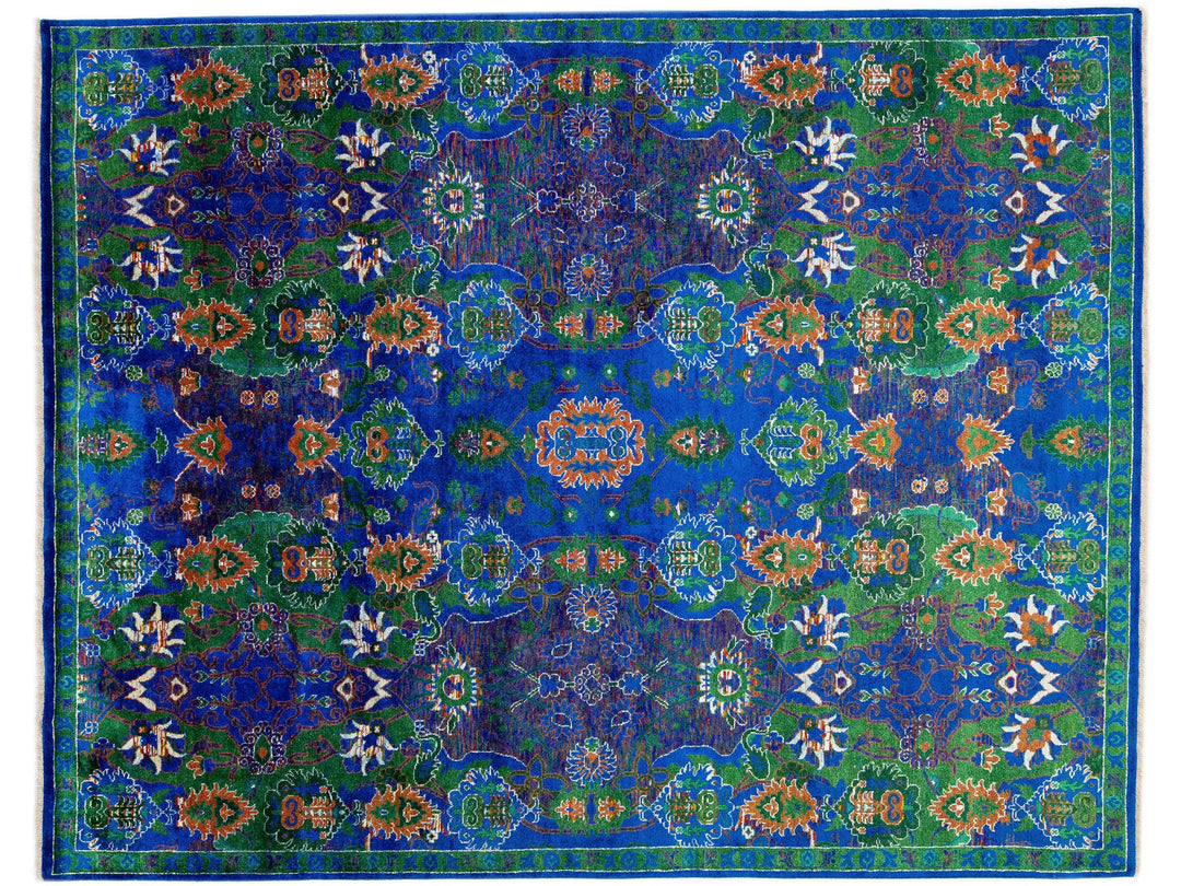 Modern Abstract Wool & Silk Rug 8 X 10