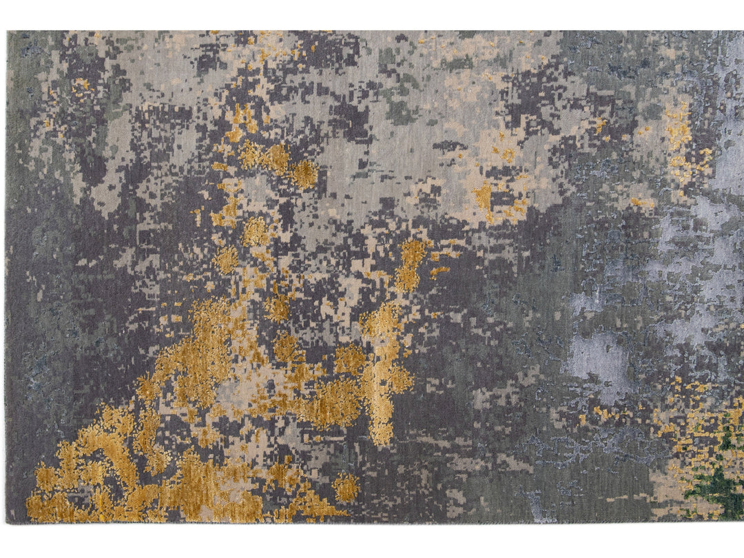 Modern Abstract Wool & Silk Rug 8 X 10