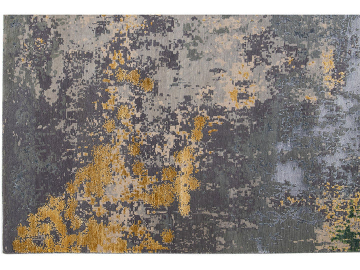 Modern Abstract Wool & Silk Rug 8 X 10