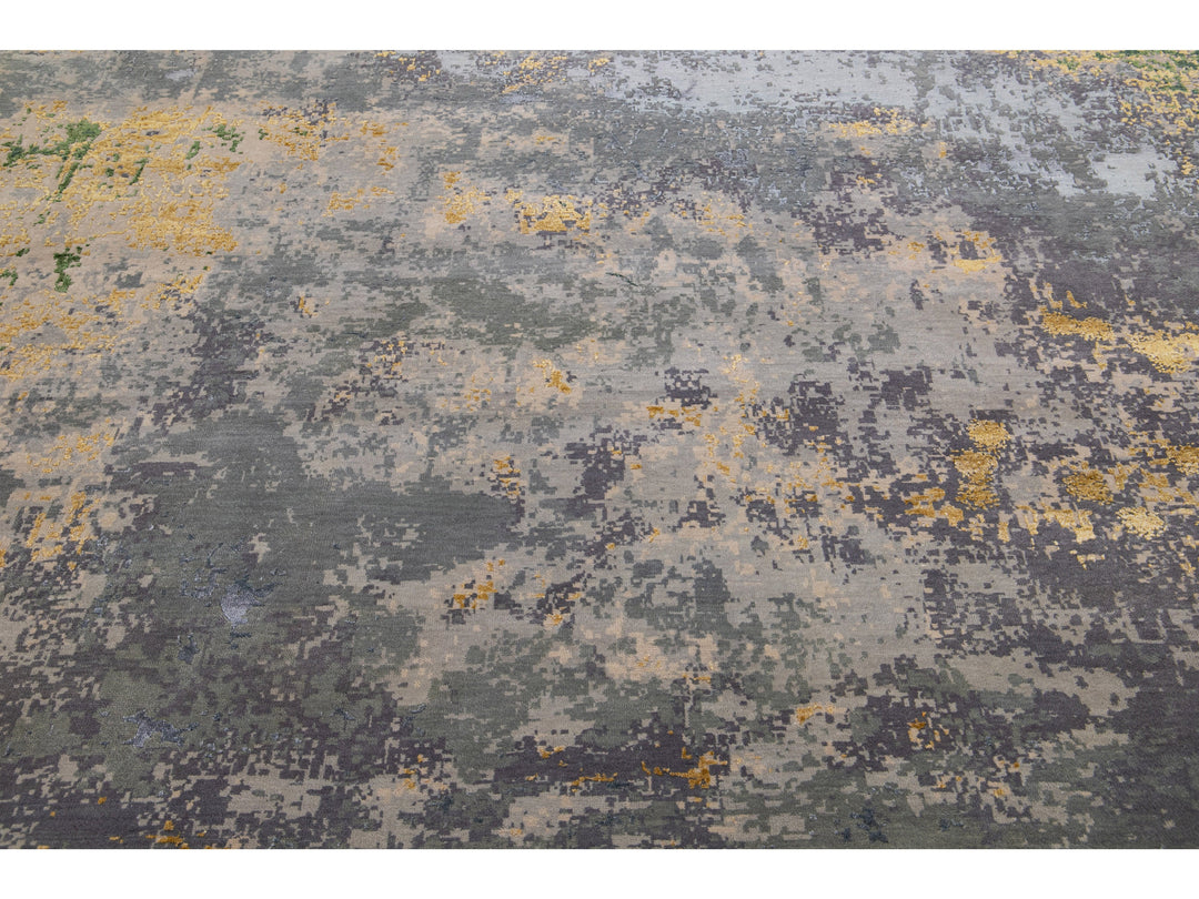 Modern Abstract Wool & Silk Rug 8 X 10