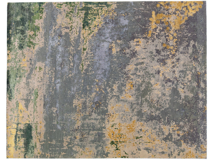 Modern Abstract Wool & Silk Rug 8 X 10