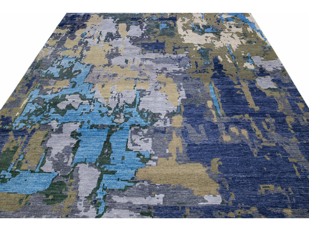 Modern Abstract Wool Rug 8 X 10