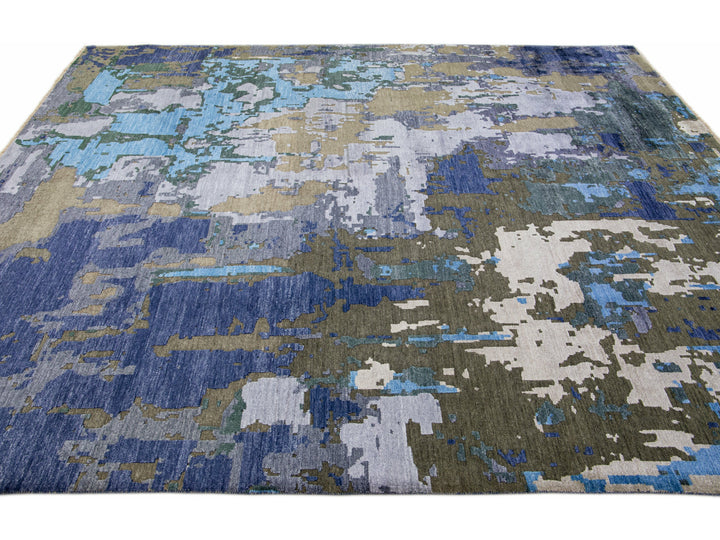 Modern Abstract Wool Rug 8 X 10