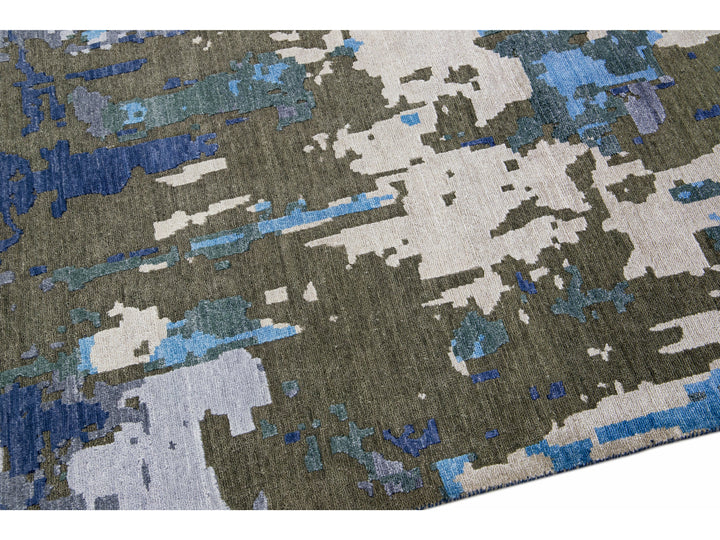 Modern Abstract Wool Rug 8 X 10