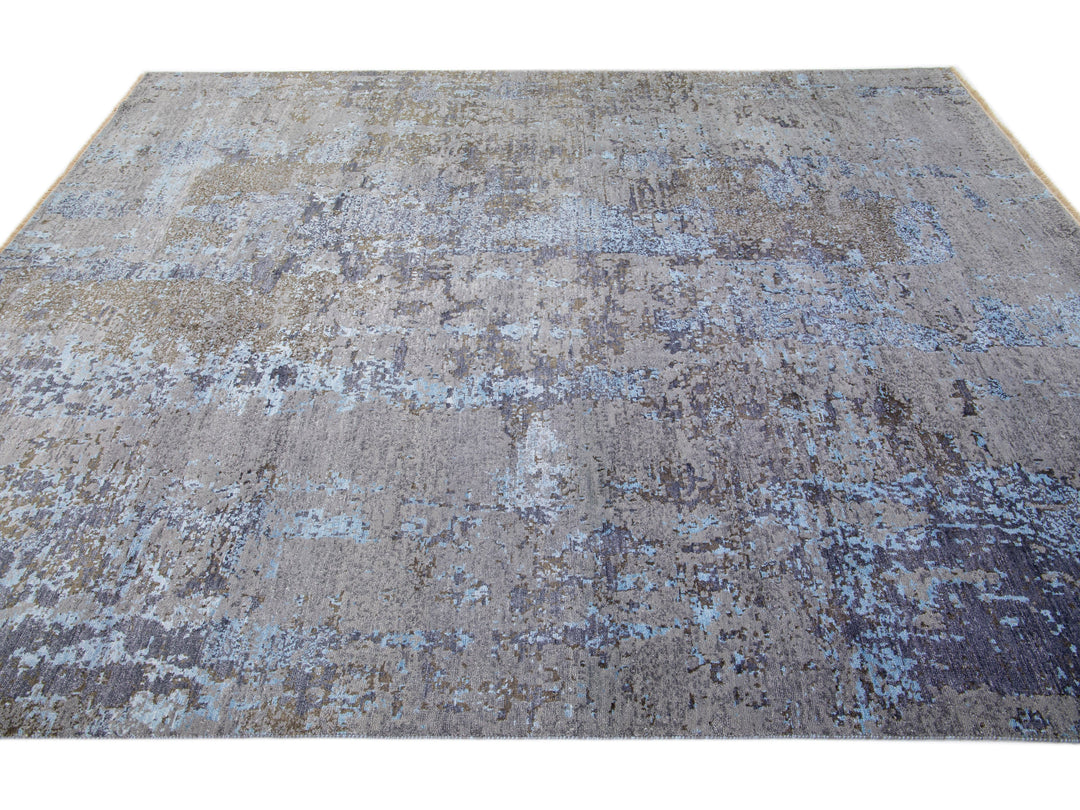 Modern Indian Wool & Silk Rug 8 X 10