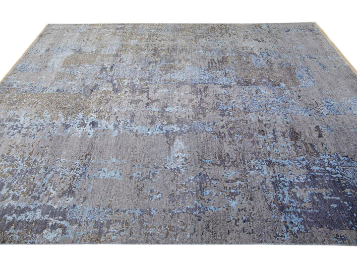 Modern Indian Wool & Silk Rug 8 X 10