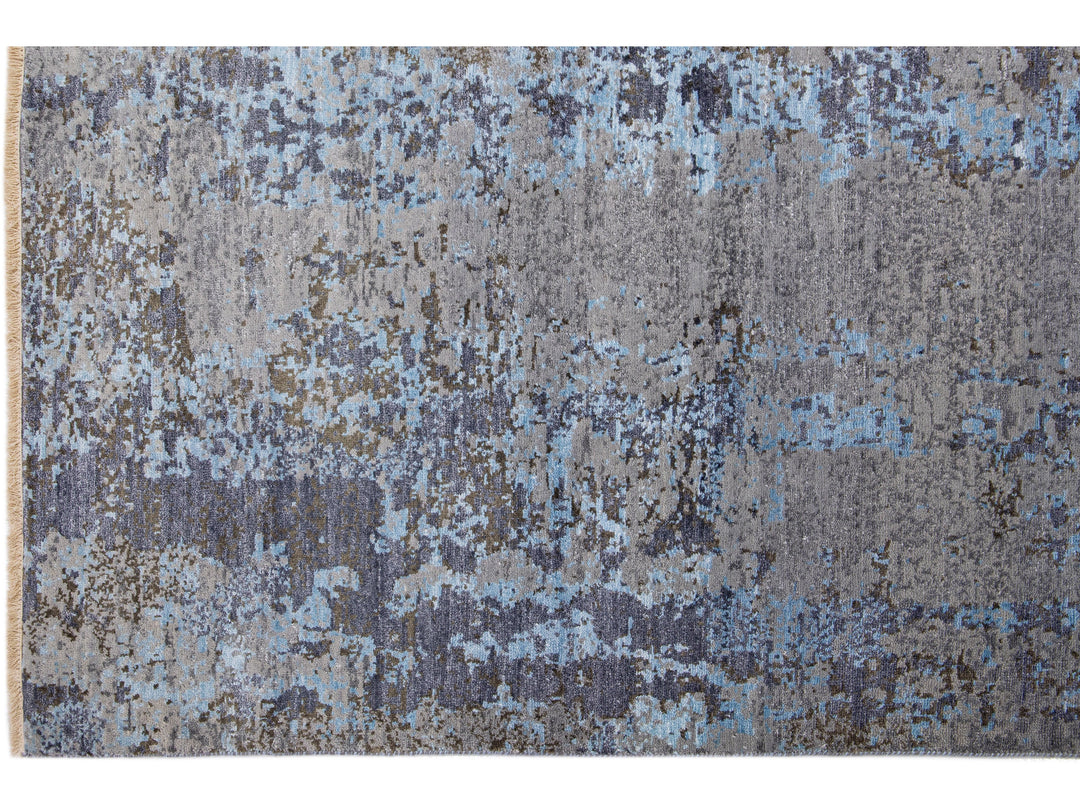 Modern Indian Wool & Silk Rug 8 X 10