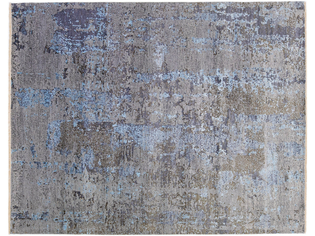 Modern Indian Wool & Silk Rug 8 X 10