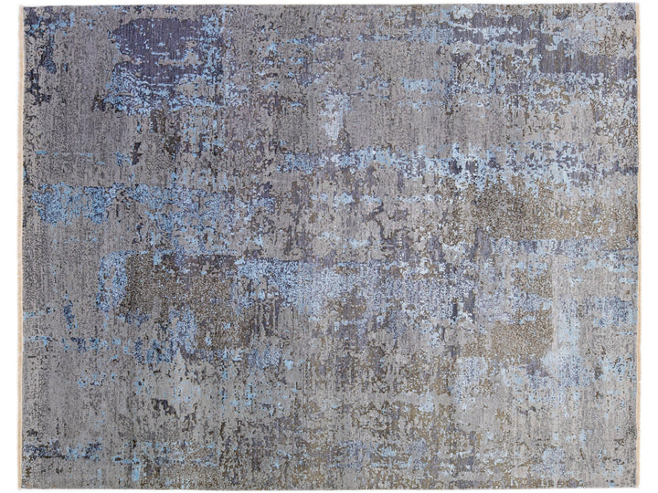 Modern Indian Wool & Silk Rug 8 X 10