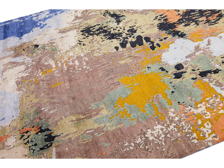 Modern Indian Wool & Silk Rug 8 X 10