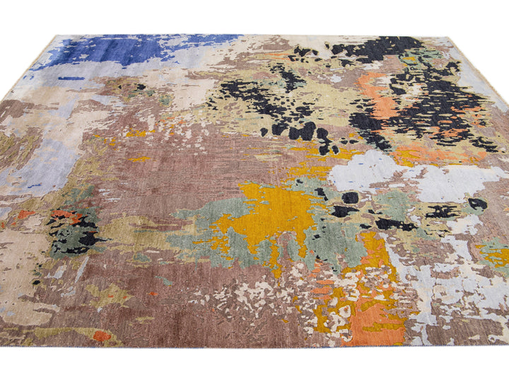 Modern Indian Wool & Silk Rug 8 X 10