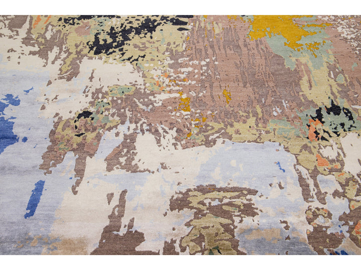 Modern Indian Wool & Silk Rug 8 X 10