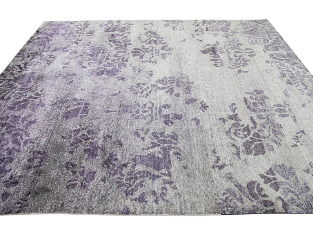 Modern Indian Wool & Silk Rug 8 X 10