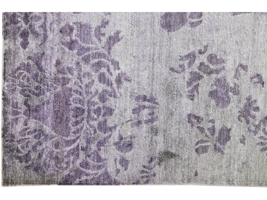 Modern Indian Wool & Silk Rug 8 X 10