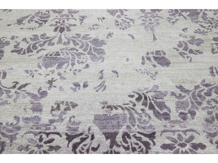 Modern Indian Wool & Silk Rug 8 X 10