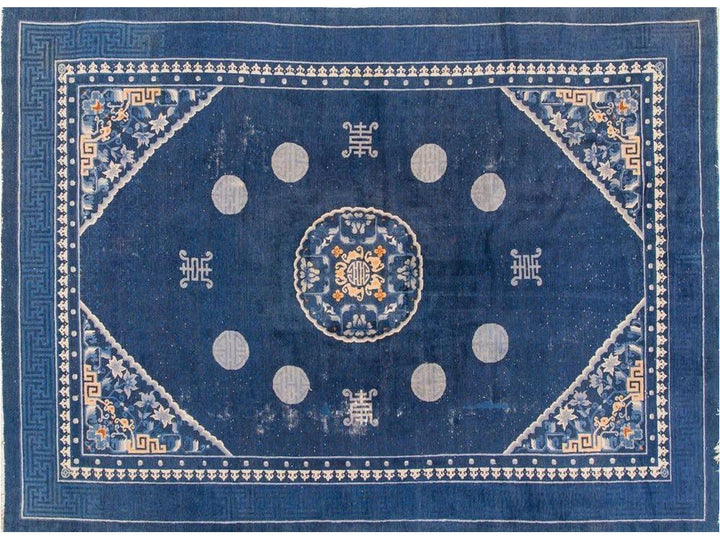 Antique Peking Chinese Wool Rug 7 X 10