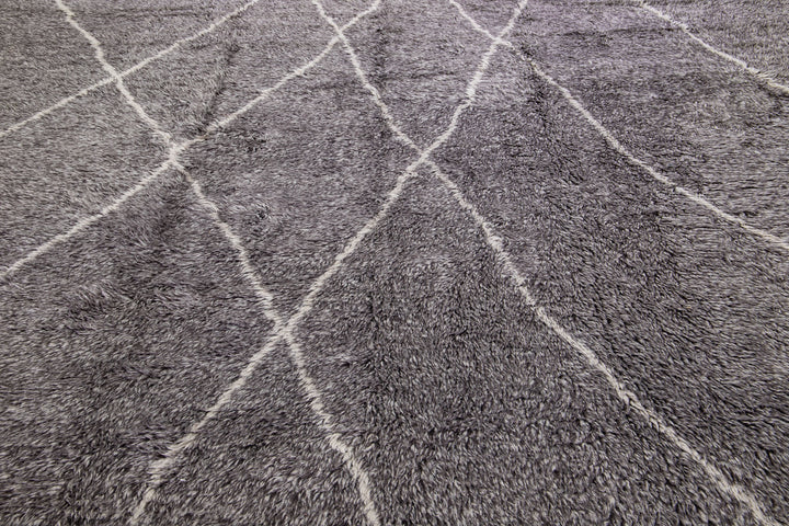 Modern Moroccan Wool Rug 12 X 15