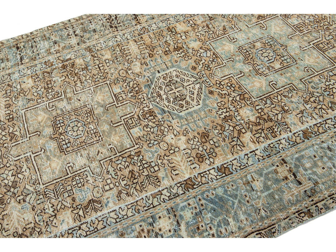 Antique Heriz Wool Runner 5 X 13