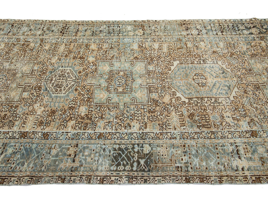Antique Heriz Wool Runner 5 X 13