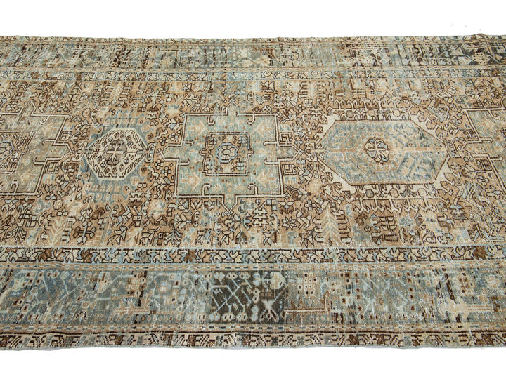 Antique Heriz Wool Runner 5 X 13